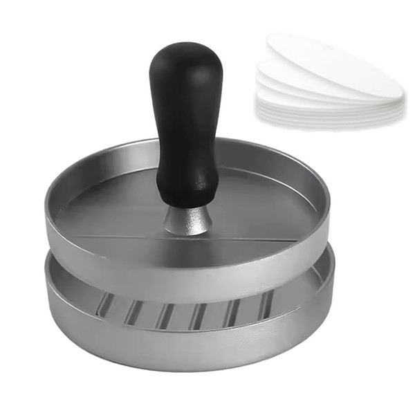 Awyidu Burger Press with 100 Non-Stick Patty Papers, Round Hamburger