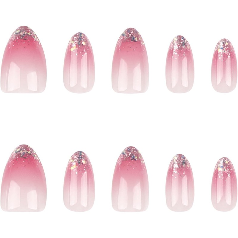 24 Piezas de Uñas Postizas a Presión, Uñas Falsas Cuadradas