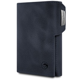 Wolfstrøm Slim Wallet 'Svente' I 11 Card Mini Wallet Men Small with Coin Pocket, RFID Protection, (08) Midnight Blue, Small Coin Pocket, Minimalistic