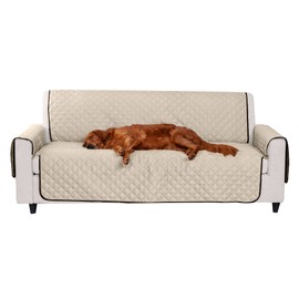 Furhaven Water-Resistant & Reversible Sofa/Couch Cover Protector for Dogs, Cats, & Children - Two-Tone Pinsonic Quilted Living Room Furniture Cover - Espresso/Clay, Sofa