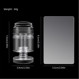 YANCAIYUNL Clear Rotatable Jelly Nail Stamper for French Tips - Double Sided Silicone Nail Art Stamper with Scraper for DIY Manicure at Home & Professional Salon Use