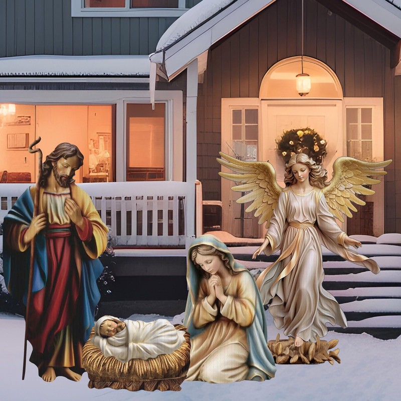 Kigley 4 Pcs Christmas Outdoor Nativity Set 4 ft Large