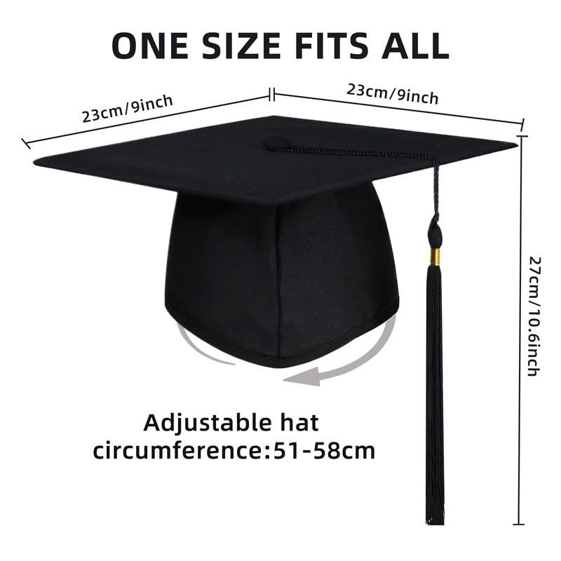 DIELOVEHUA Bachelor Hut, Unisex Doktorhut, Abschluss Hut, Graduation Hat, Graduation