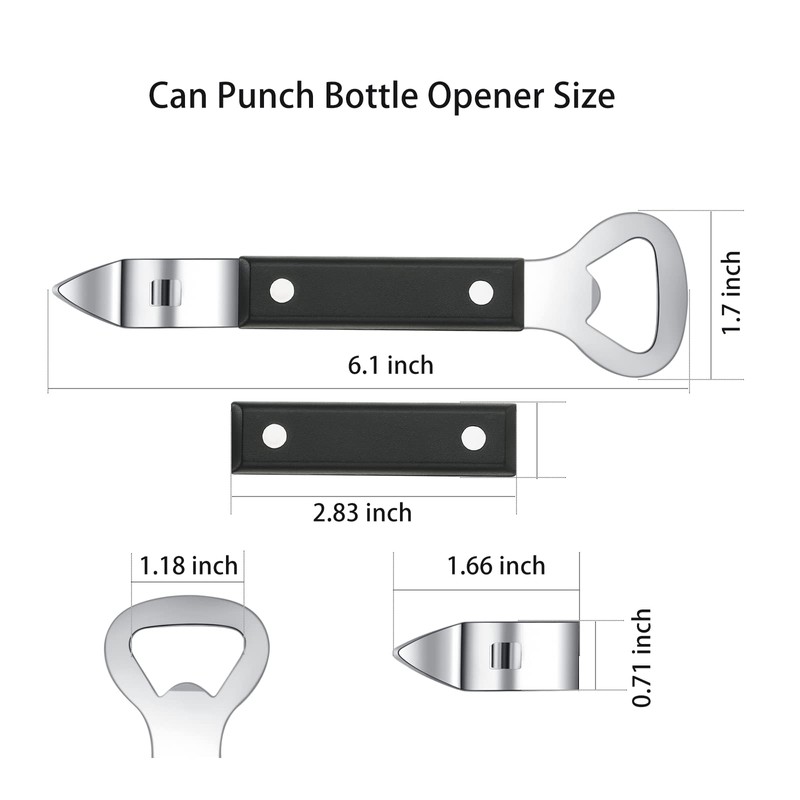 HANCELANT Can Punch Bottle Opener, Manual Stainless Steel Can Opener