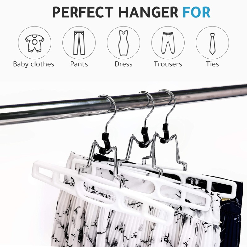 Premium Skirt Hangers 2-Pack - Thin Space-Saving Skirt Hanger Set