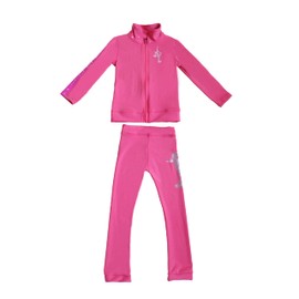 JoyCan Traje de entrenamiento profesional de patinaje artístico sobre hielo, traje de patinaje para niños, color azul, Rosado, 8-10 Años