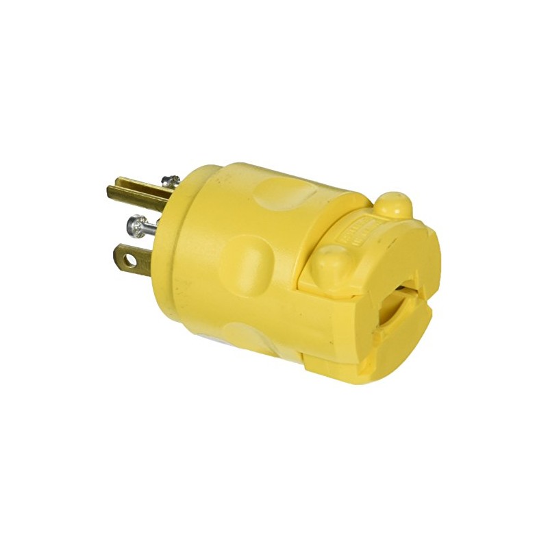 Leviton 20 Amp, 125 Volt Plug, 520PV, Yellow