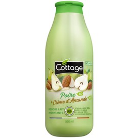 Cottage Shower Gel, Moisturising Milk, Organic Pear & Organic Almond Cream, 98% Natural Ingredients, Bottle 100% Plant Origin, Made in France, 550 ml