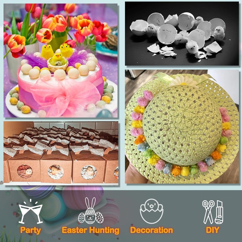 Kaimirui 36Pcs Mini Easter Chicks -Colourful Easter Chicks Decorations for