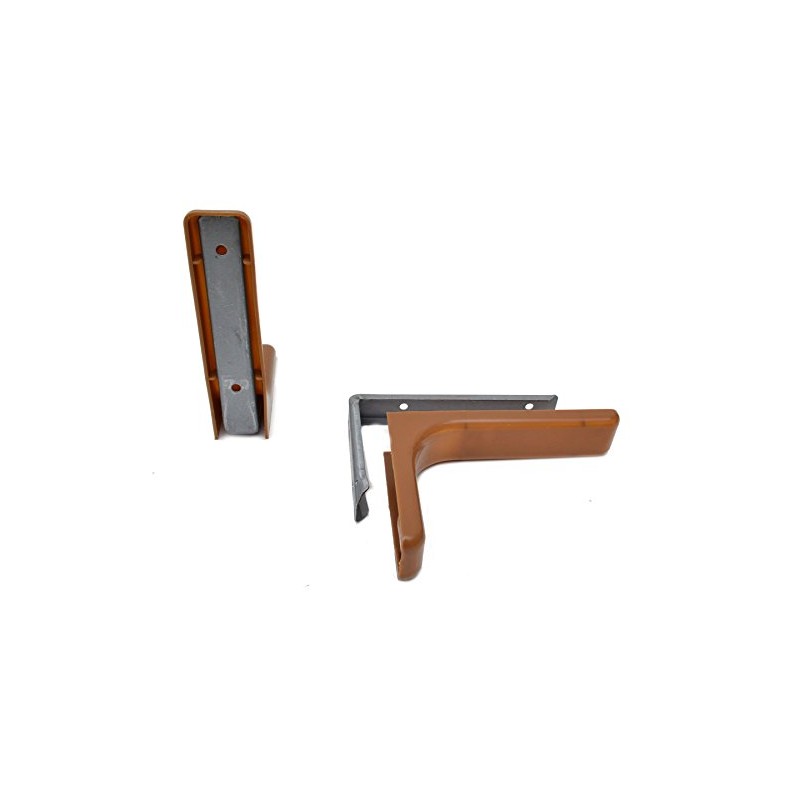 Shelf Support Brackets with Covers 240mm Invisible/Concealed Fixings Brown