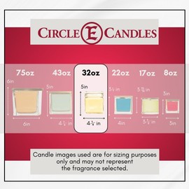 Circle E Candles, Lavender Fields Scent, Large Size Jar Candle, 32oz, 2 Wicks