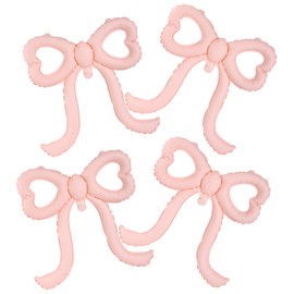 4pcs Bow Balloons, Funny Bow Balloons Decorations Birthday Themed Party Decorations Supplies for Birthday Bridal Shower Bachelorette Party (Pink)
