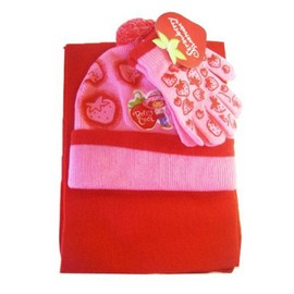 Berrt Cool Strawberry Shortcake Winter set- Gloves Scarf & Winter Hat