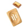 Kandid Eco-Friendly Bamboo Soap Dish with Drainage Slots - Natural