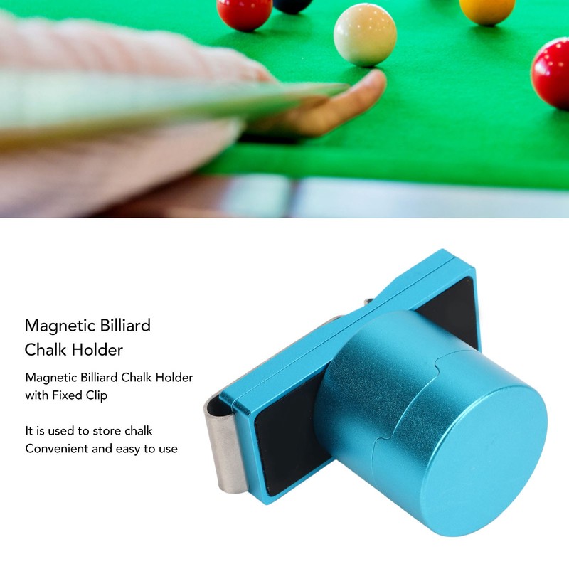 Magnetic Billiard Chalk Holder Aluminium Alloy Round Snooker Cue Chalk