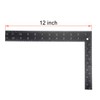 sourcing map Leathercraft Black Tempered Stainless Steel Measuring Square Ruler