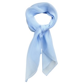 TigerTie Fine Women's Chiffon Velour Scarf in Plain Colour 58 cm x 58 cm - light blue