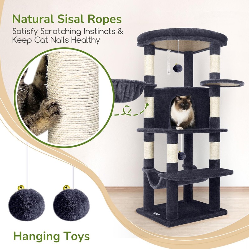 Globlazer C51 Corner Cat Tree Condo for Indoor Cats, 51in