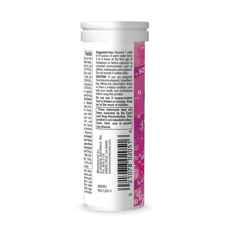 Source Naturals Wellness Fizz, Natural Berry Flavor - 10 Wafers