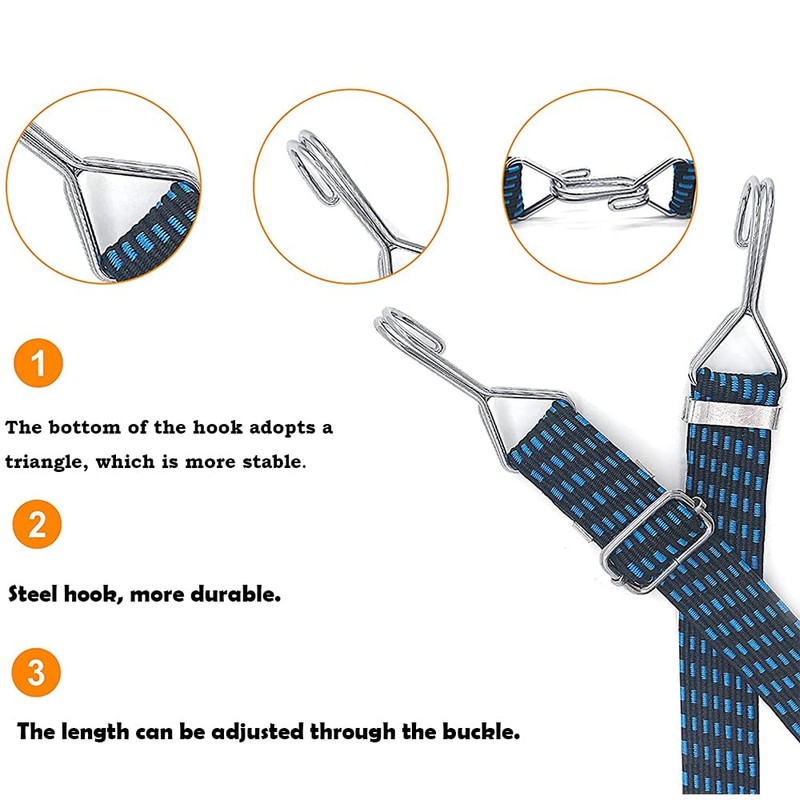 2 Pack 1M/2M Bungee Cords with Hook Adjustable Flat Bungee