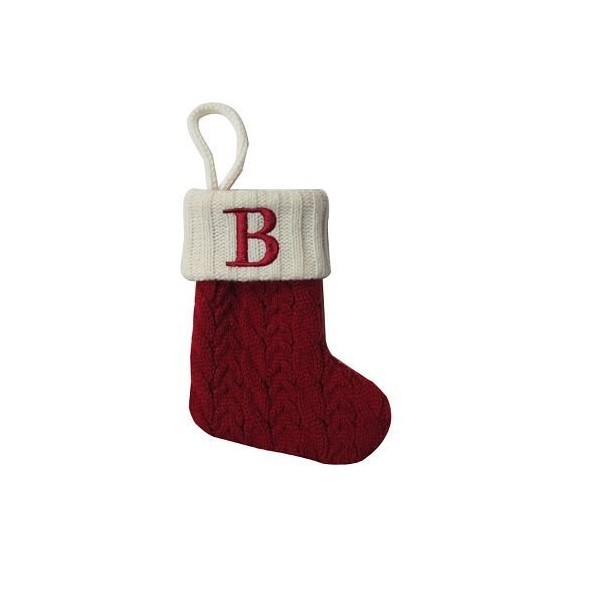 St. Nicholas Square Mini Cable Knit Stocking-Letter B