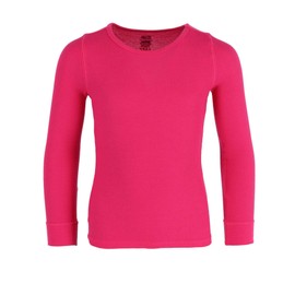 Fruit of the Loom Girl's Waffle Weave Top and Bottom Thermal Long Underwear Fuchsia