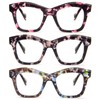 KoKoBin 3 Pack Reading Glasses for Women Oprah Style Cute