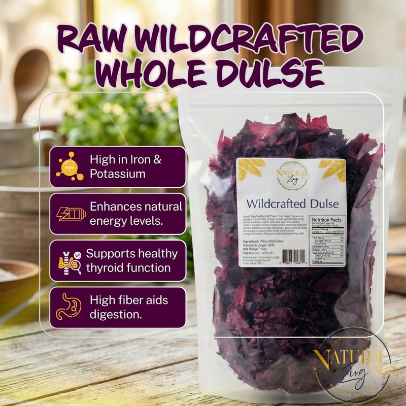 NaturalZing Awaken, Nourish, Empower Your Life Wildcrafted Atlantic Dulse Flakes
