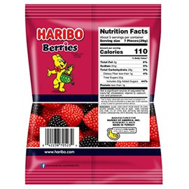 Haribo Berries Gummi Candy | Perfect For Movie Theaters or Parties | Includes Free Candy Retailer Sticker (3 Pack - 5oz)