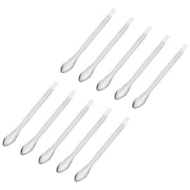 uxcell Micro Scoop 105mm Stainless Steel Reagent Sampling Lab Spoon Spatulas for Laboratory 10Pcs