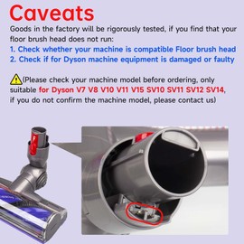 Upgrade Anti-Verheddern 50 W Direktantrieb Reinigungskopf Turbine Bodendüse für Dyson V8, Cyclone V10, V11, V15 und V11 Outdoor Cyclone schnurloser Staubsauger, geeignet für Teppiche, Teppiche,