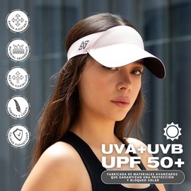 A45 ATHLEI5URE Visera Deportiva Unisex con protección UV y Solar UPF 50+, Ajuste elástico Suave para Cualquier Uso Deportivo Tenis, Padel, Golf, Correr, Gym, Voleibol, Playa, IR de Paseo y Shopping