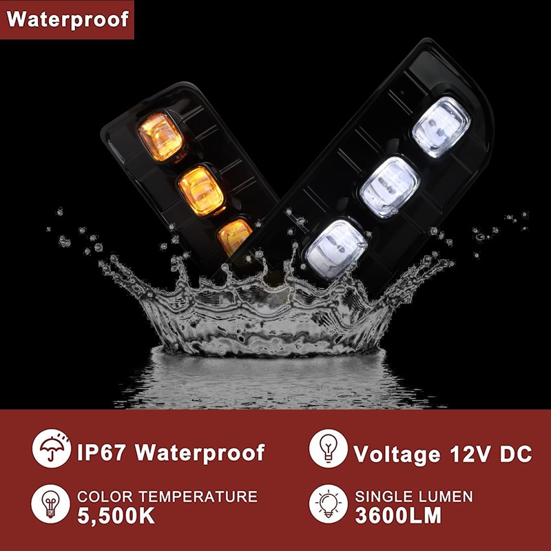 BINQIGOO Car LED Front Bumper Fog Light Compatible with 2014-2023