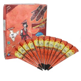 12pcs Drawing Tattoo Paste 10.6oz Sweat Proof Fast Coloring Tattoo Paste Cone Orange