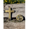 Religious Cross Lapel Pin Badge In Gold Or Silver, Enamel,