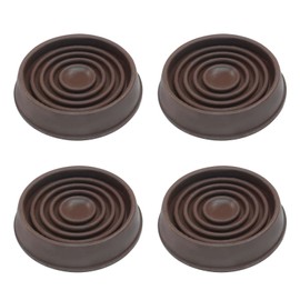 Hordion 4PCS 1-3/4" Furniture Caster Cups, Round Rubber Furniture Pads Non-Slip Floor Protector for Couch Table Chair Cabinet, Brown