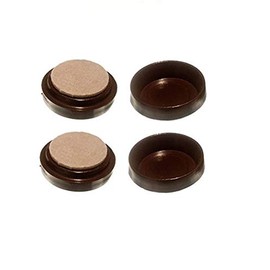 Merriway® BH00150 (8 Pcs) Castor Caster Cups with Felt Pad, Outer Dimension 68 mm (2.5/8 inch) Large, Brown - Pack of 8 Pieces