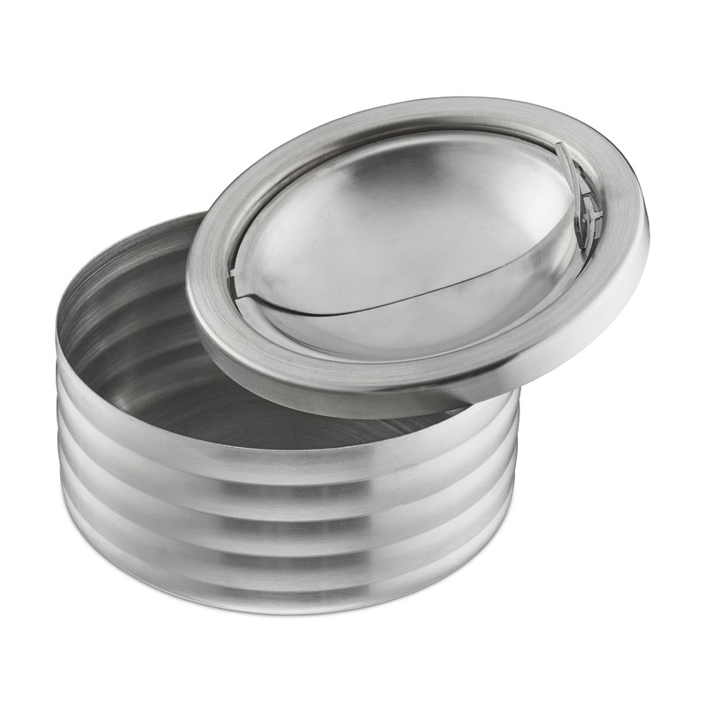 Relaxdays Wind Ashtray, Set of 3, Hinged Lid, Outdoor &