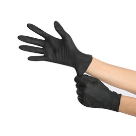BLUZEN 6 Mil Black Disposable Nitrile Gloves Medium - Food and Medical Grade Disposable Gloves - Rubber and Latex Free Gloves - For Surgical, Medical, Food Service, Kitchen, Mechanic, and Cooking