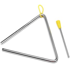 Percussion Instrument Triangle Iron Musical Instrument Triangle Bell Children Educational Toy Playing Musical Instrument Teaching Aid (5 inch)