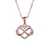 LuckyLy Collar de Mujer Corazón e Infinito con Zirconia Cúbica,