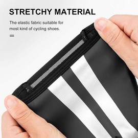 ROCKBROS Cycling Overshoes Thermal Windproof Waterproof Bicycle Gaiters Reflective Design Anti-slip Wear-resistant Road Bike Toe Covers Black S-L
