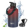 HASLE OUTFITTERS Half Gallon Insulated Water Bottles 64 oz, Stainless