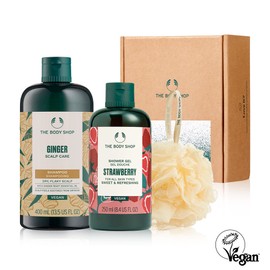 The Body Shop Scalp Care Ginger Shampoo & Body Wash Gift Set (Choose 1 Option) - Strawberry / 더바디샵 두피케어 진저 샴푸&바디워시 선물세트 (옵션 택1) - 스트로베리