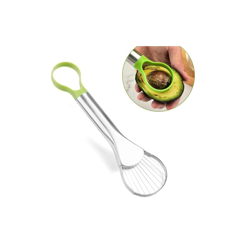 Klabsi Avocado Cutter Fruit Slicer Stainless Steel Kitchen Tool, Avocado