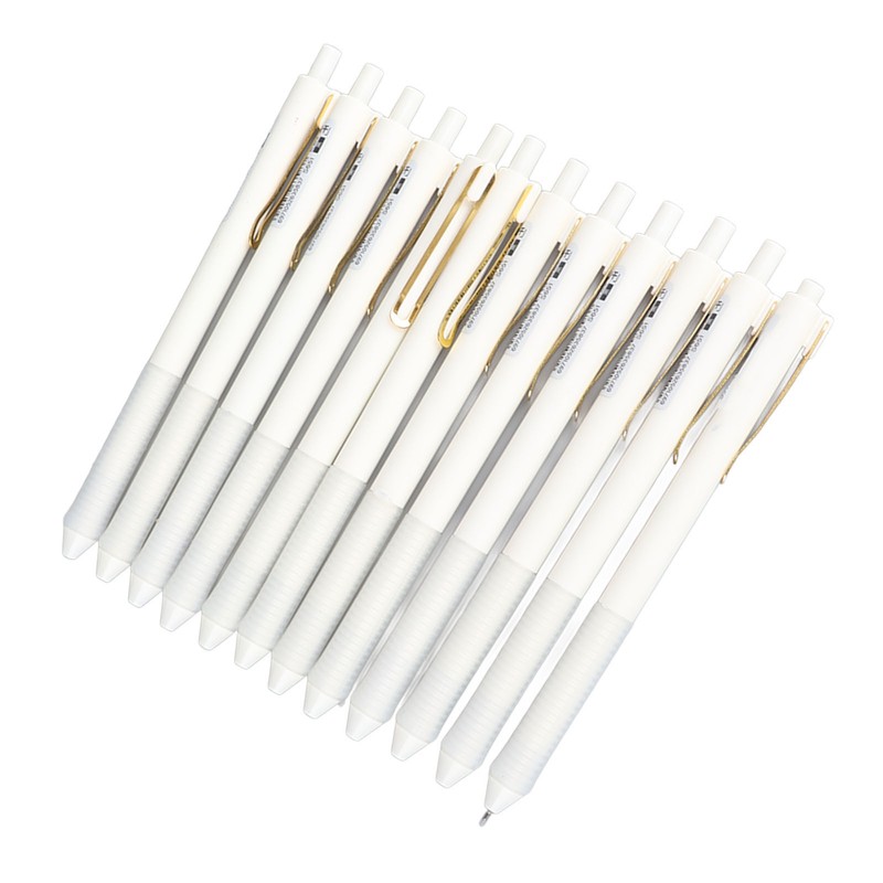 12pcs Press Gel Pen 0.38MM Black Ink Fine Point Pen