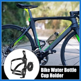 VekAuto Double Side Bicycle Water Coffee Drink Cup Bottle Holder Cages Carrier Rack with Base Black for Mountain Road Bike Motorcycle Auto Accessories