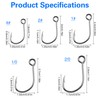 100pcs Inline Single Hooks Large Eye Single Replacement Hooks High