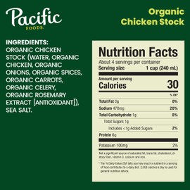 Pacific Foods Organic Chicken Stock, 32 oz Carton