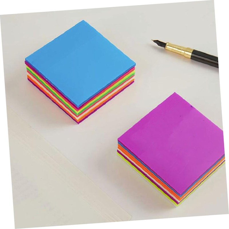 Operitacx Pack of 5 Office Transparent Note Coloured Stickers Notepad